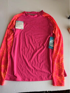 NWT Reel Legends Size XL Pink & Orange Performance Rashguard UPF 50